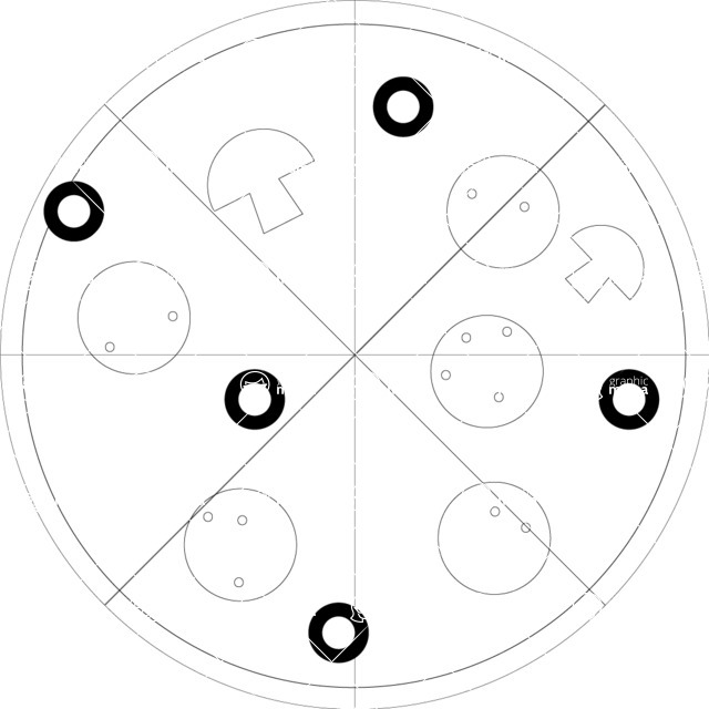 Italy Themed Graphic Collection - Pizza Clipart Black and White